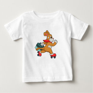 Camiseta Cachorro com skates de cilindro