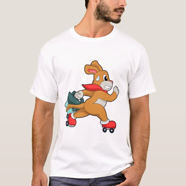 Camiseta Cachorro com skates de cilindro (Frente)