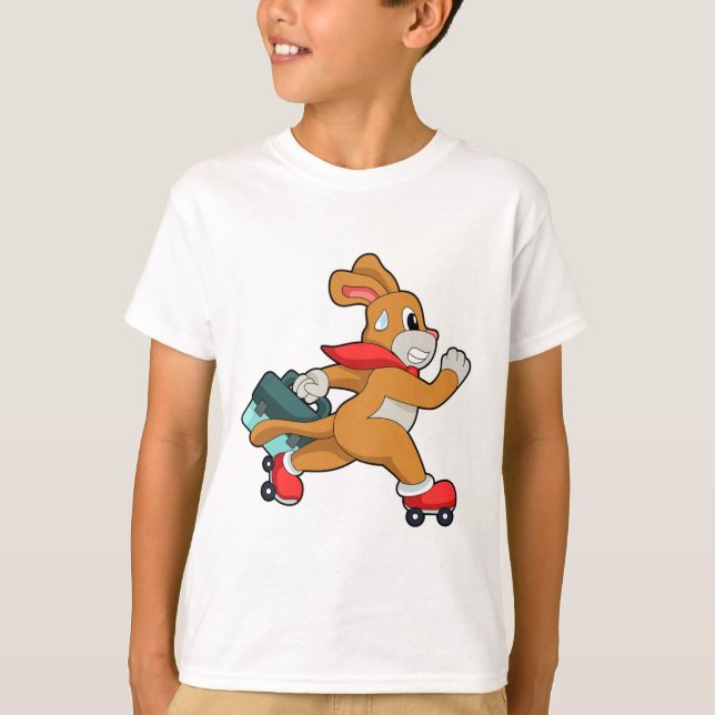 Camiseta Cachorro com skates de cilindro (Frente)