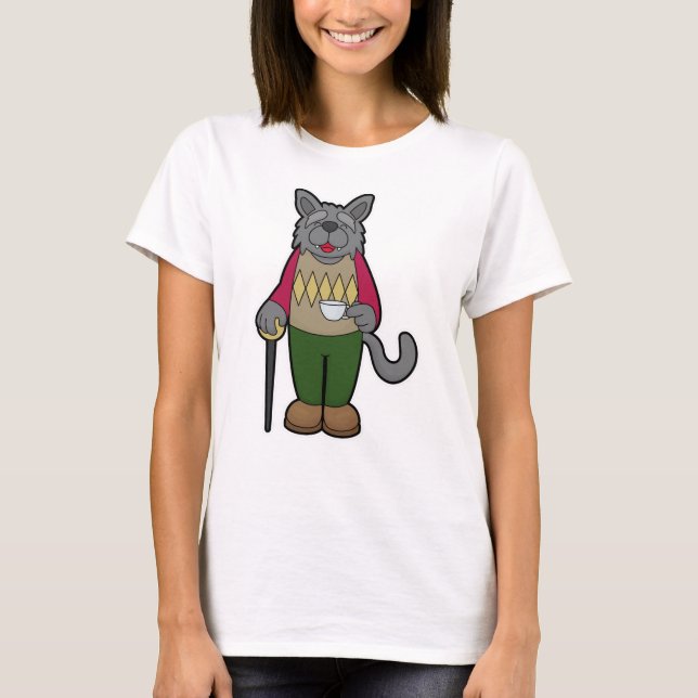 Camiseta Cachorro com taça de café (Frente)