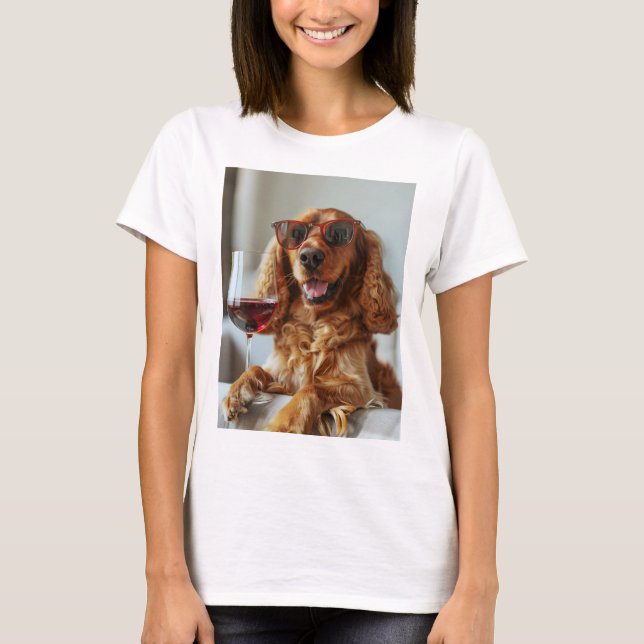 Camiseta Cachorro com vinho, (Frente)