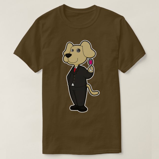 Camiseta Cachorro com vinho tinto (Frente do Design)