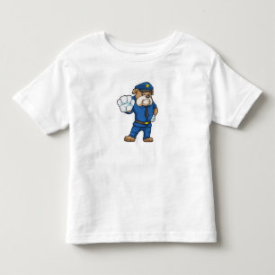 Camiseta Cachorro como agente da polícia com uniforme