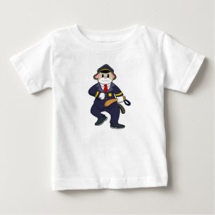 Camiseta Cachorro como agente da polícia com uniforme da p