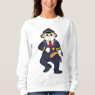 Camiseta Cachorro como agente da polícia com uniforme da p