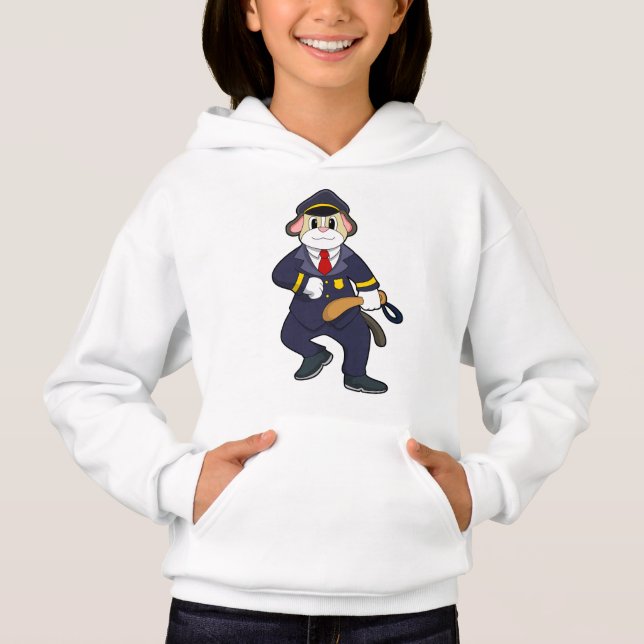 Camiseta Cachorro como agente da polícia com uniforme da po (Frente)