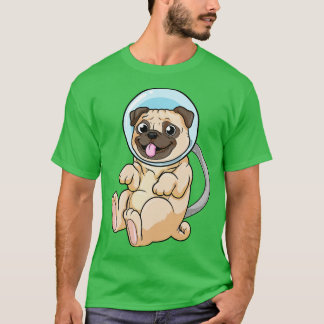 Camiseta Cachorro como astronauta no espaço