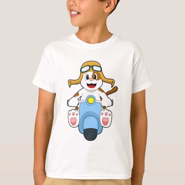 Camiseta Cachorro como Biker com Patinete.PNG (Frente)