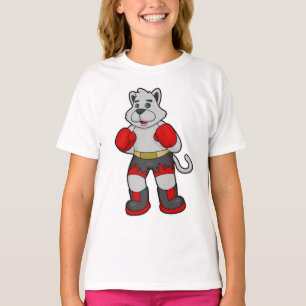 Camiseta Cachorro como boxeiro com luvas in a box