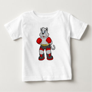 Camiseta Cachorro como boxeiro com luvas in a box