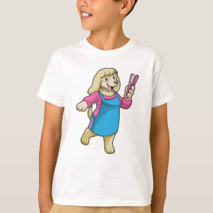 Camiseta Cachorro como cabeleireiro com pente
