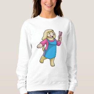 Camiseta Cachorro como cabeleireiro com pente
