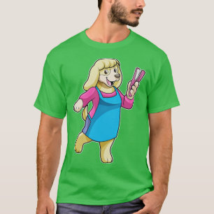 Camiseta Cachorro como cabeleireiro com pente