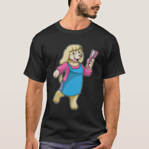 Camiseta Cachorro como cabeleireiro com pente