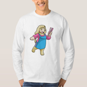Camiseta Cachorro como Cabelereiro com Pente