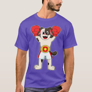 Camiseta Cachorro como campeão de boxe com luvas de Belt Bo