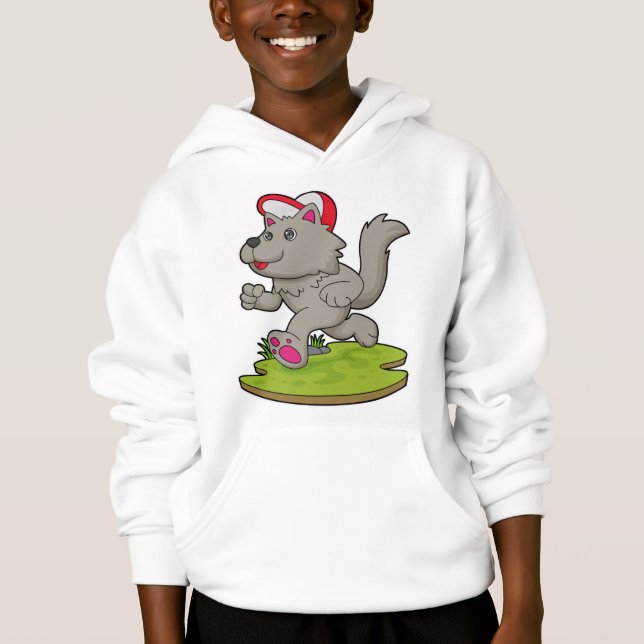 Camiseta Cachorro como corredor com Boné (Frente)