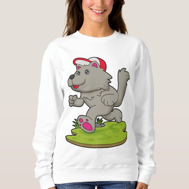 Camiseta Cachorro como corredor com Boné (Frente)