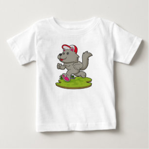 Camiseta Cachorro como corredor com Boné