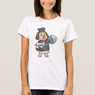 Camiseta Cachorro como cozinheiro com ossos