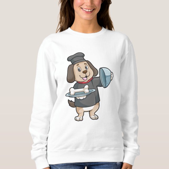 Camiseta Cachorro como cozinheiro com ossos (Frente)