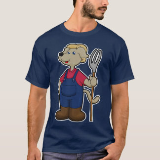 Camiseta Cachorro como fazendeiro com chapéu de Rake