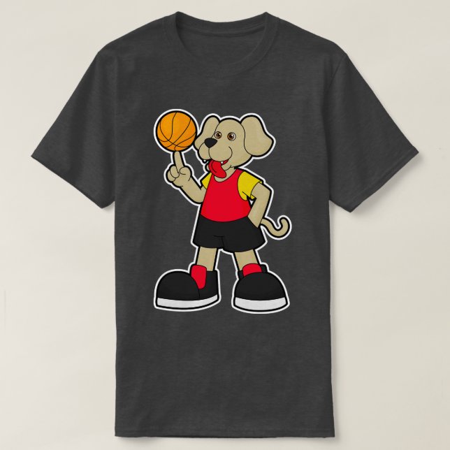 Camiseta Cachorro como jogador de basquete 3 (Frente do Design)