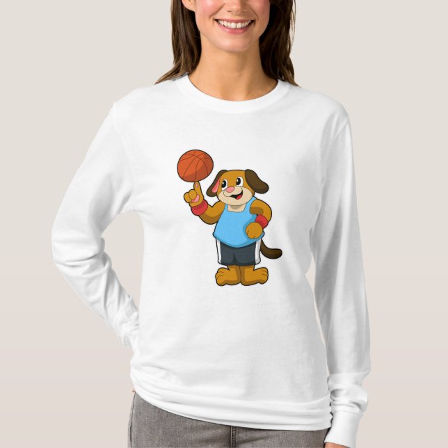 Camiseta Cachorro como jogador de basquetebol (Frente)