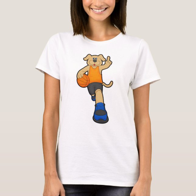 Camiseta Cachorro como jogador de basquetebol (Frente)