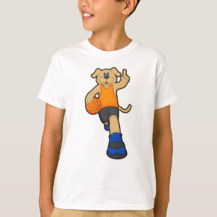 Camiseta Cachorro como jogador de basquetebol