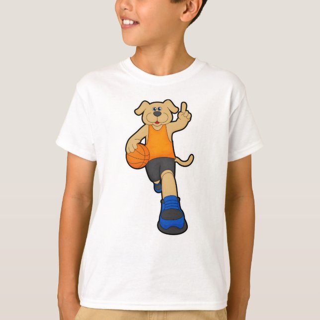 Camiseta Cachorro como jogador de basquetebol (Frente)