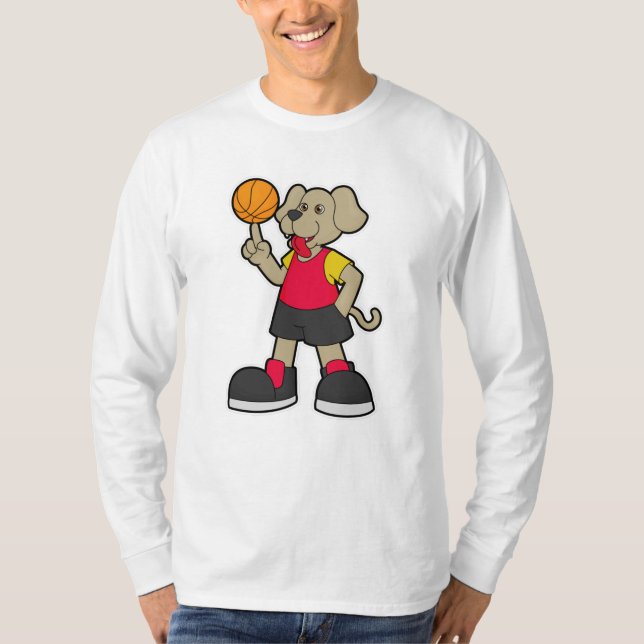 Camiseta Cachorro como jogador de basquetebol (Frente)