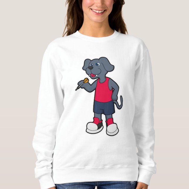 Camiseta Cachorro como jogador de dardos com dardos (Frente)