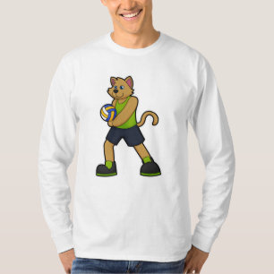 Camiseta Cachorro como jogador de voleibol