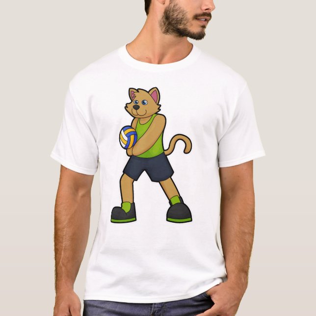 Camiseta Cachorro como jogador de voleibol (Frente)