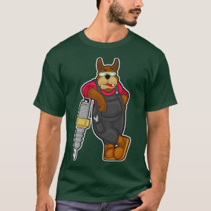 Camiseta Cachorro como mecânico com troca de faísca