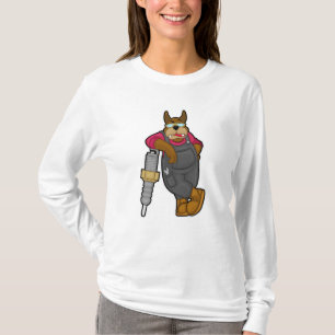 Camiseta Cachorro como mecânico com troca de faísca