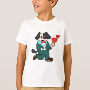 Camiseta Cachorro como Noivo com Terno e Gravata