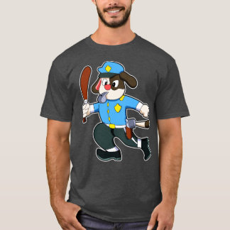 Camiseta Cachorro como oficial de polícia com Polícia de Ba