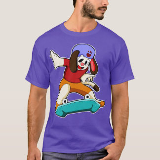 Camiseta Cachorro como skater com skate 1