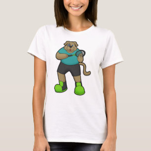 Camiseta Cachorro como Tênis com raquete Tênis