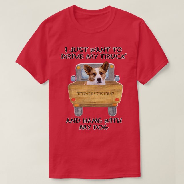 Camiseta Cachorro-Condutor Cardigan Welsh Corgi (Frente do Design)
