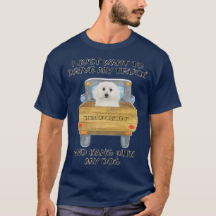 Camiseta Cachorro Condutor de Caminhões Bichon Frises