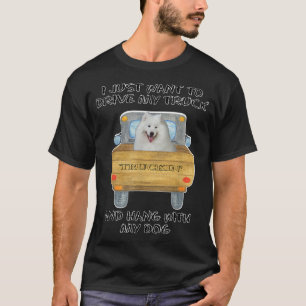 Camiseta Cachorro Condutor De Caminhões Samoyed
