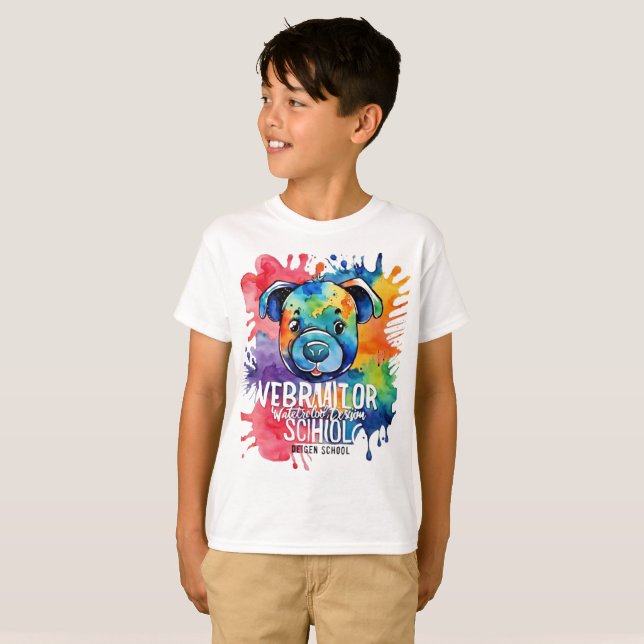Camiseta Cachorro cor-de-água engraçado (Frente Completa)