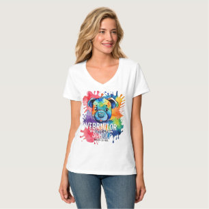 Camiseta Cachorro cor-de-água engraçado