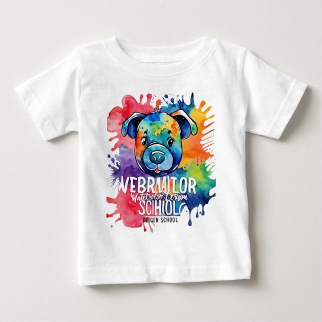 Camiseta Cachorro cor-de-água engraçado (Frente)