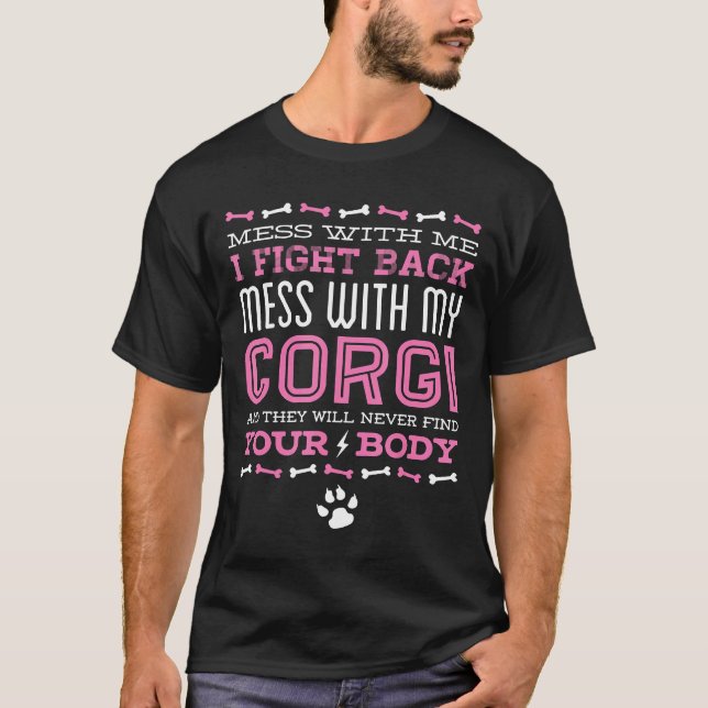 Camiseta Cachorro Corgi Brincando Com Meu Corgi (Frente)
