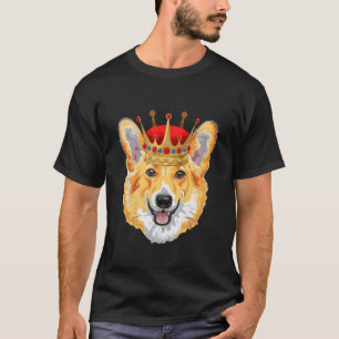 Camiseta Cachorro Corgi Britânico Rainha Com Coroa Na Cabeç