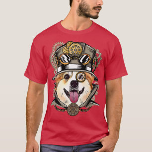 Camiseta Cachorro Corgi Cachorro Medieval Vitoriana Steampu